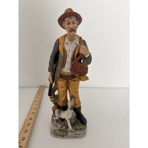 vtg ardco porcelain figurine of a farmer with a dog